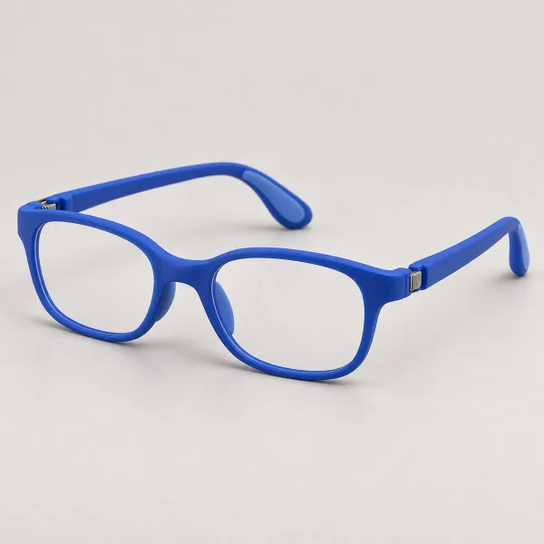 Occhiale da vista per bambini in TR90 blu opaco con cerniere flessibili